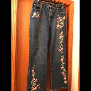 Ladies embroidered jeans